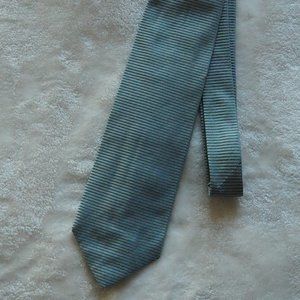 Ermenegildo Zegna Silk Tie Made in Italy -- Pale Blue/Silver Horizontal Stripe